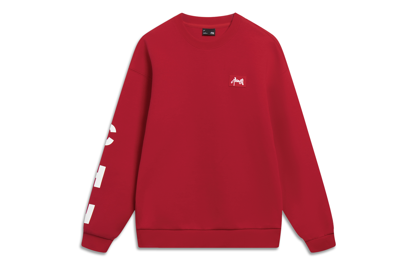 Li-Ning Athleisure Embroidered Patch Pullover Sweatshirt Red (Unisex) AWDT575-3
