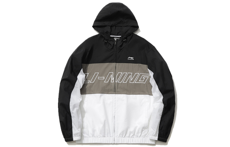 Li-Ning Athleisure Hoodie Jacket Black Colorblock Design AFDR189-2