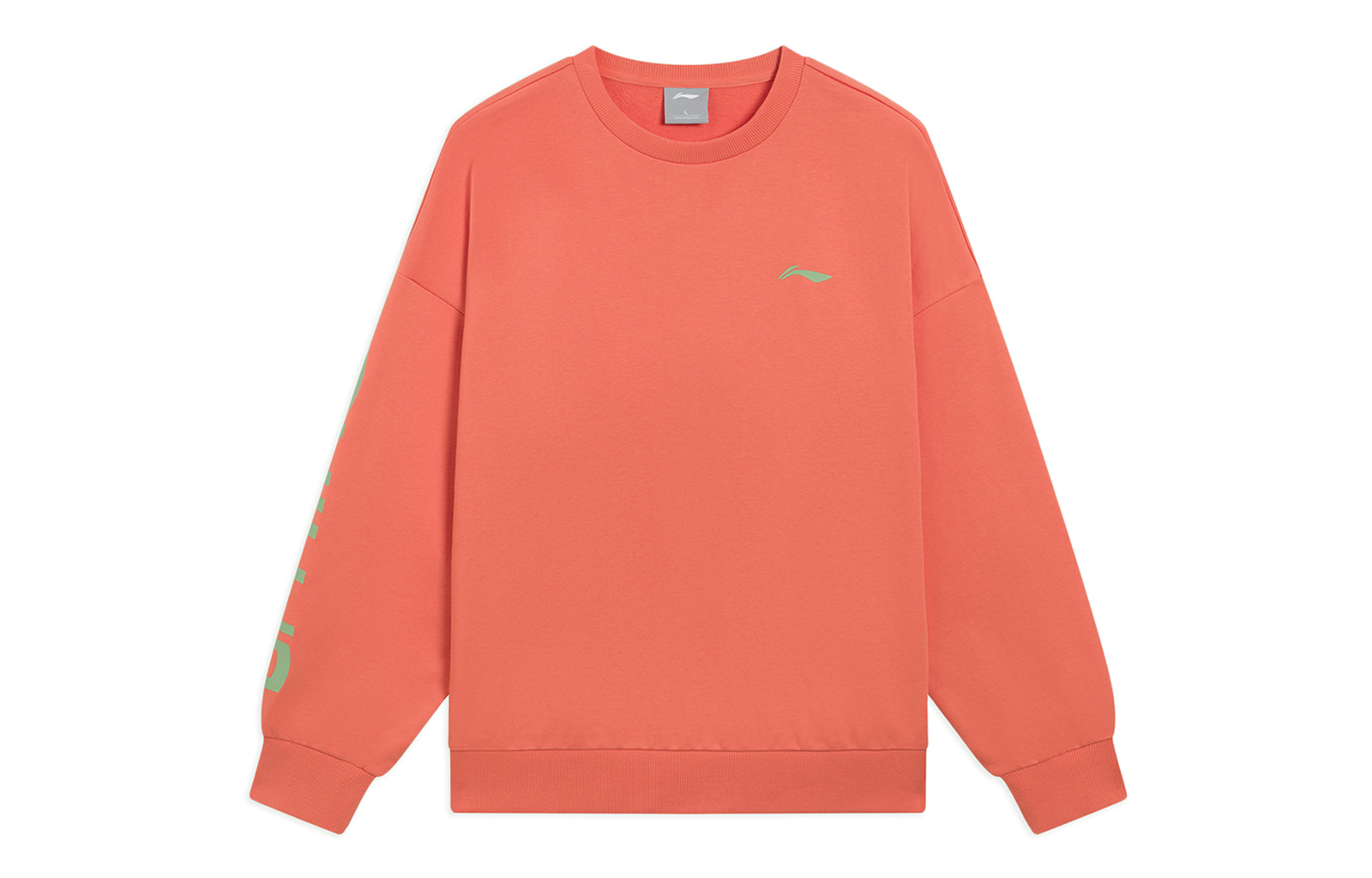 Li-Ning Athleisure Letter Print Oversized Pullover Sweatshirt Brick Red Unisex AWDRF44-8