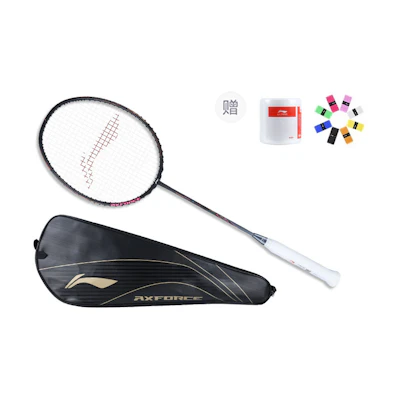 Li-Ning AXFORCE 80 Badminton Racket - Pro Offensive, Black/Pink, 675mm. AYPT271