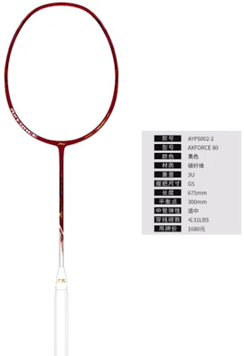 李宁AXFORCE全碳羽毛球拍龙年特别版 - 红色 80 Lookbook 李宁AXFORCE全碳羽毛球拍龙年特别版 - 红色 80