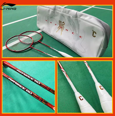 李宁AXFORCE全碳羽毛球拍龙年特别版 - 红色 80 Shop 李宁AXFORCE全碳羽毛球拍龙年特别版 - 红色 80