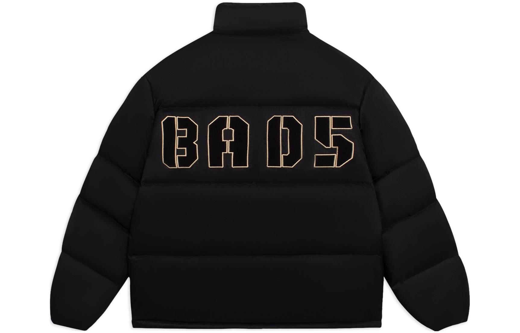 Order Li-Ning BADFIVE  Black Puffer Jacket with Letter Print and Stand Collar. AYMS039-3