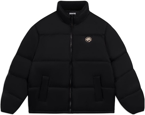 Li-Ning BADFIVE Black Puffer Jacket with Letter Print and Stand Collar. AYMS039-3 Lookbook Li-Ning BADFIVE Black Puffer Jacket with Letter Print and Stand Collar. AYMS039-3