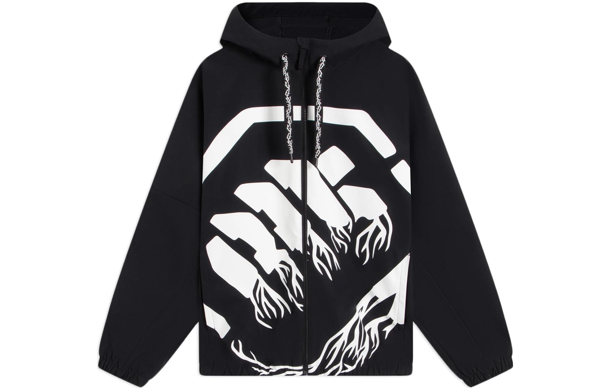 Li-Ning BADFIVE Abstract Camo Hoodie Zip Jacket Black AFDS569-4