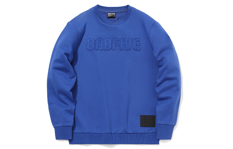 Li-Ning BADFIVE Basketball Fleece Pullover Crewneck Sweatshirt Blue () AWDQ773-3