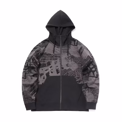 Li-Ning Badfive Basketball Hooded Jacket Black Camo Casual Sportswear AWDR055-4