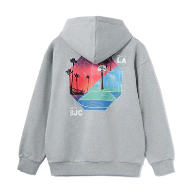 Li-Ning BADFIVE Basketball Hoodie Gray - Loose-Fit Embroidered Design AWDR411-1
