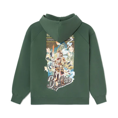 Li-Ning BADFIVE Basketball Hoodie Green Tiger Print Unisex Pullover AWDS129-4