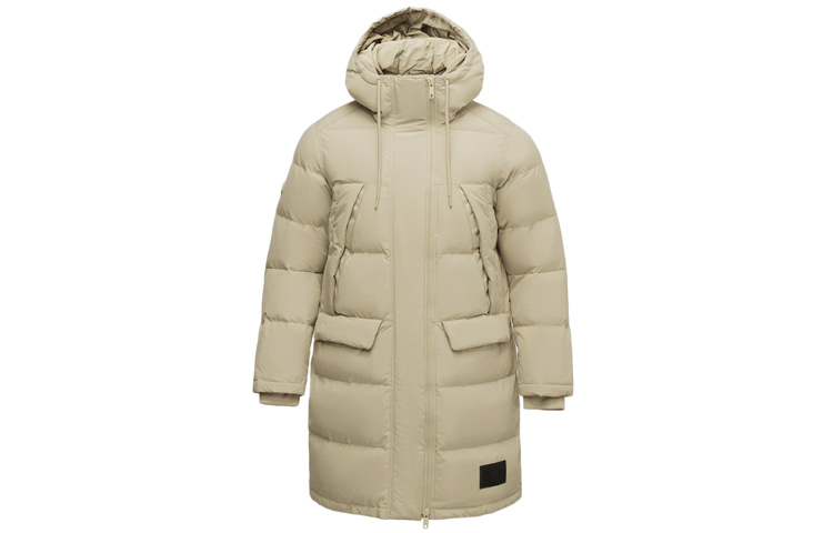 Li-Ning BADFIVE Basketball Long Loose Hooded Down Jacket Winter Khaki AYMQ103-4 圖 2