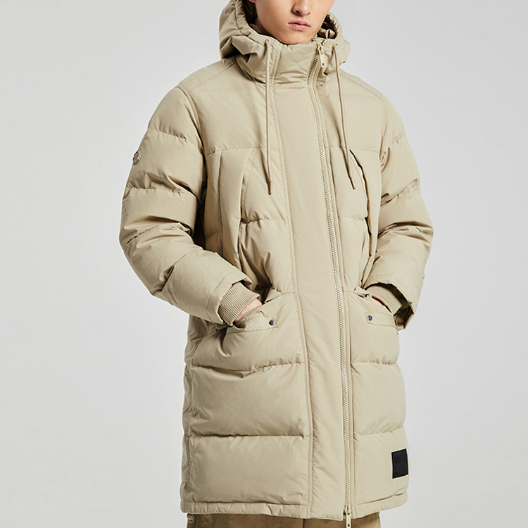 Li-Ning BADFIVE Basketball Long Loose Hooded Down Jacket Winter Khaki AYMQ103-4 圖 4