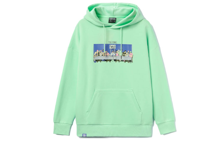 Li-Ning BADFIVE Basketball Oversized Sweatshirt Unisex Couple Style - Aqua Green AWDR417-4