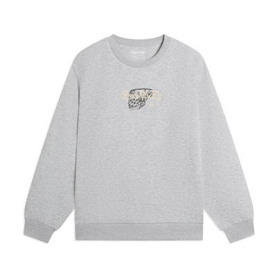 Li-Ning BADFIVE Basketball Series Graphic Print Pullover Hoodie Grey (Men) AWDSB99-2