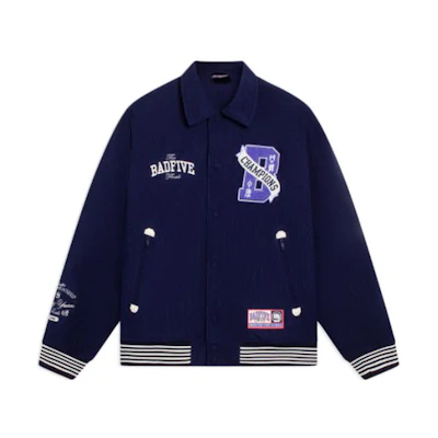 Li-Ning BADFIVE Basketball Series Logo Patch Button Jacket Blue - AJMS109-1