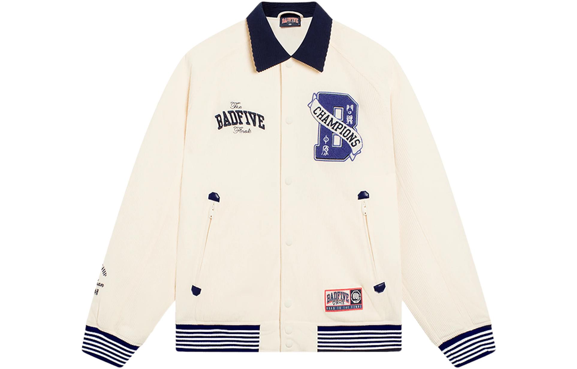 Li-Ning BADFIVE Beige Button Long Sleeve Jacket with Logo Patch -  AJMS109-2