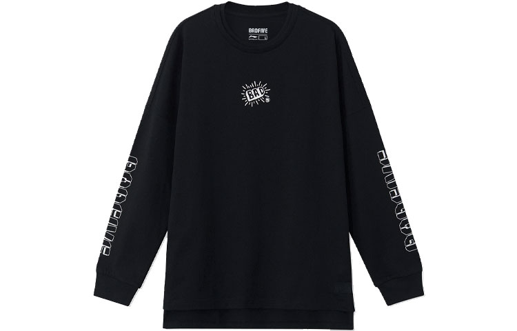 Li-Ning BADFIVE Black Basketball Sweatshirt with Print Design AHSR471-2