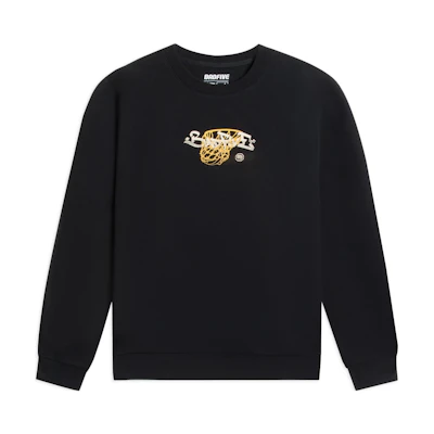 Li-Ning BADFIVE Black Pullover Sweatshirt with Basketball Graphic Print AWDSB99-4