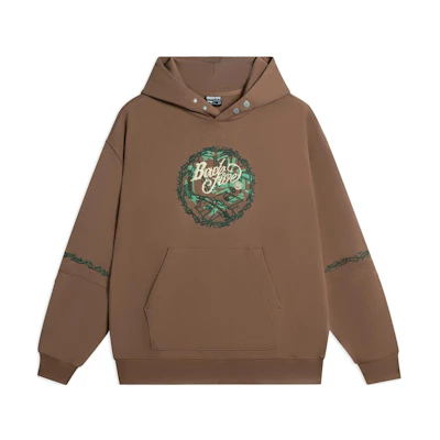 Li-Ning BADFIVE Brown Hoodie Unisex with Solid Color Graphic Print AWDS643-2