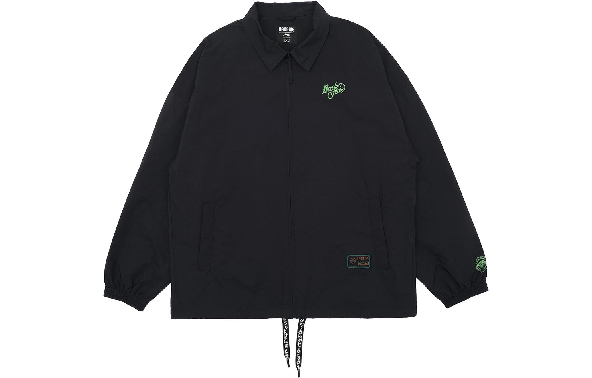 Li-Ning BADFIVE Camo Series Logo Zip Jacket Black 秋季 Edition AFDS567-2