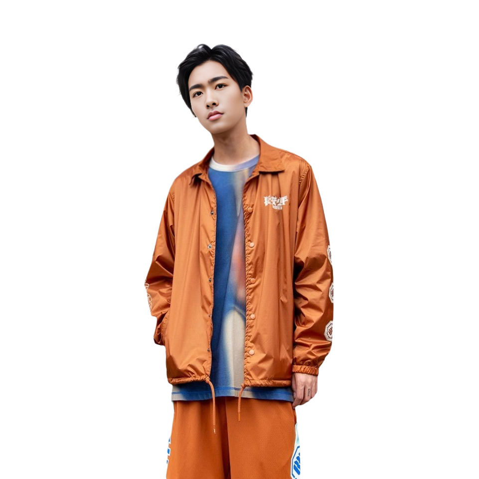 Shop Li-Ning BADFIVE Chang'an Youth Brown Polo Collar Jacket AFDP819-2