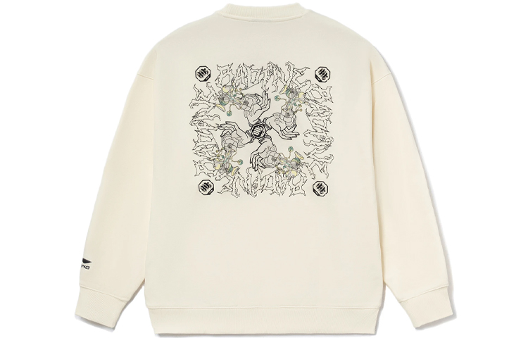 Li-Ning BADFIVE Chang'an Youth Graphic Crewneck Sweatshirt Unisex Vanilla White AWDRF87-3