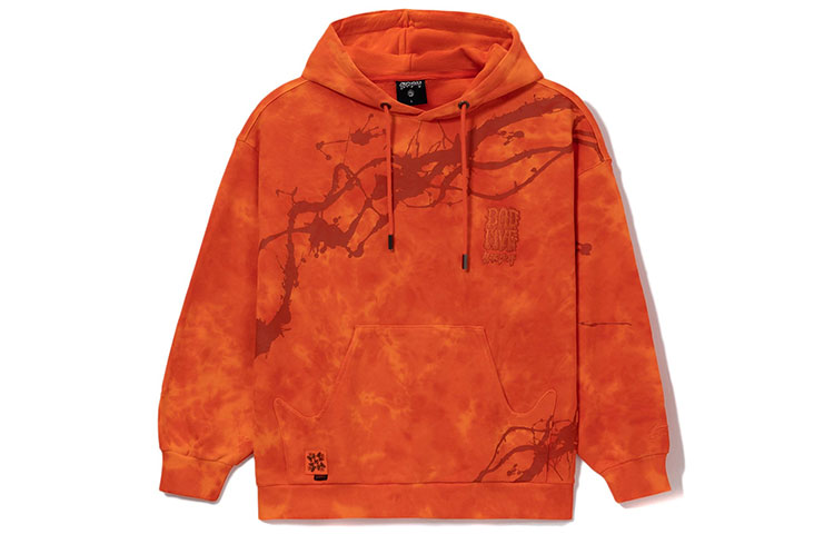 Li-Ning BADFIVE Changan Youth Tie-Dye Loose Hoodie Unisex - Orange AWDRF93-2