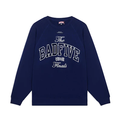 Li-Ning BADFIVE Chinese Print Navy Cotton Pullover Sweatshirt Unisex AWDSG19-1
