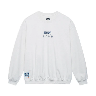 Li-Ning BADFIVE Chinese Print Pullover Sweatshirt Unisex White AWDSI47-1