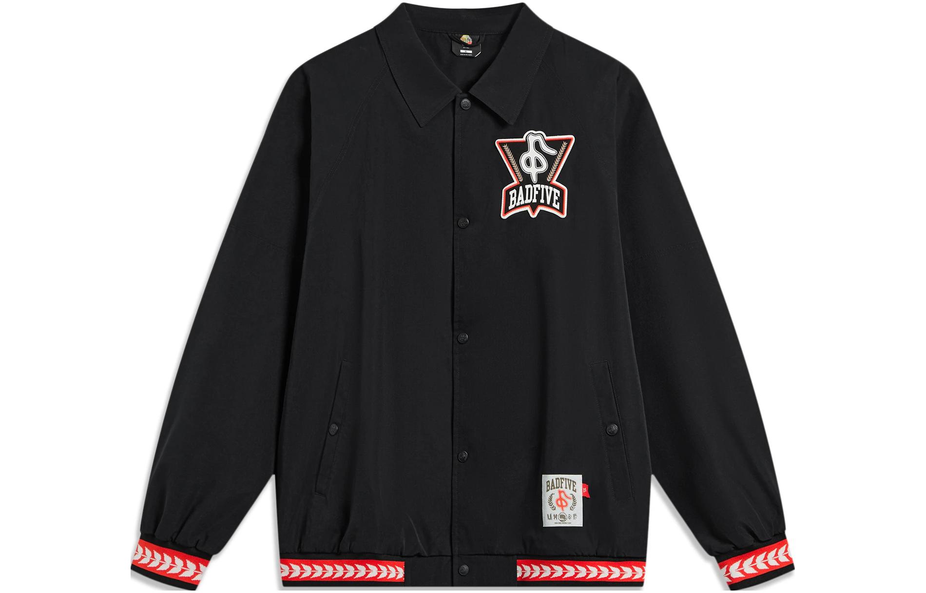 Li-Ning BADFIVE City Series Letter Print Relaxed Jacket Black AFDT737-2