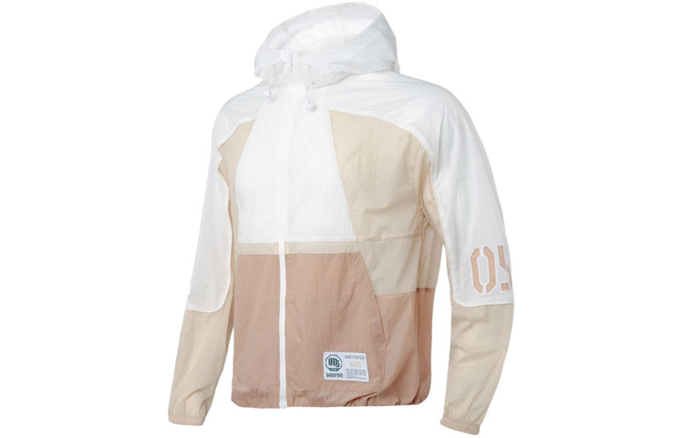 Li-Ning BADFIVE Colorblock Hooded Jacket Men’s White AFDQ373-1