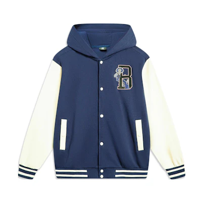 Li-Ning BADFIVE Colorblock Hoodie Unisex - Navy Blue/KHAKI AWDT467-6