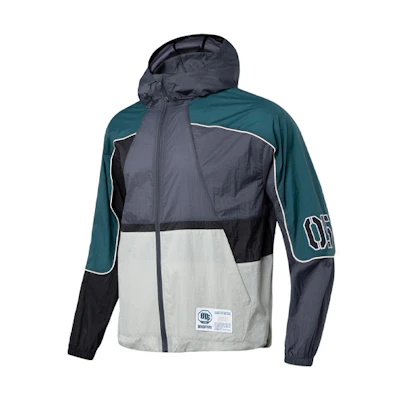 Li-Ning BADFIVE Colorblock Print Hoodie Jacket Men’s Black Grey AFDQ373-2