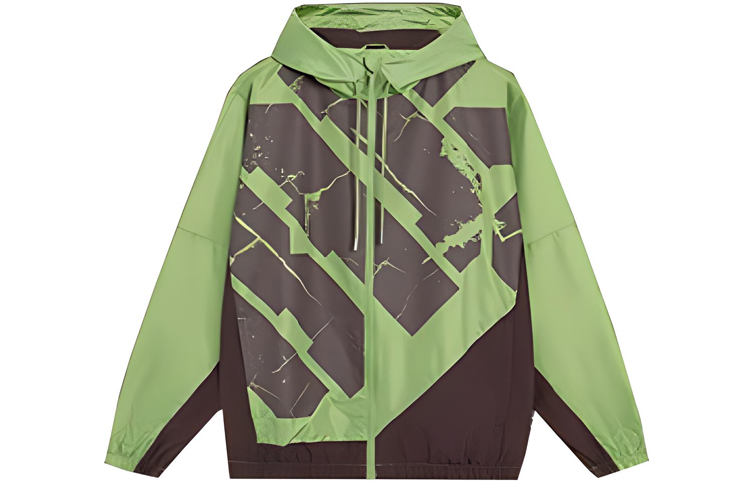 Li-Ning BADFIVE Colorblock Striped Print Zipper Windbreaker Jacket Fresh Moss Green AFDT059-5
