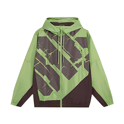 Li-Ning BADFIVE Colorblock Striped Print Zipper Windbreaker Jacket Fresh Moss Green AFDT059-5