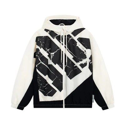 Li-Ning BADFIVE Colorblock Striped Zip Hoodie Jacket Beige () AFDT059-3
