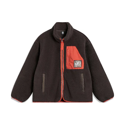 Li-Ning BADFIVE Colorblock Zip-Up Fleece Jacket Men’s Ash Brown AFDT667-3