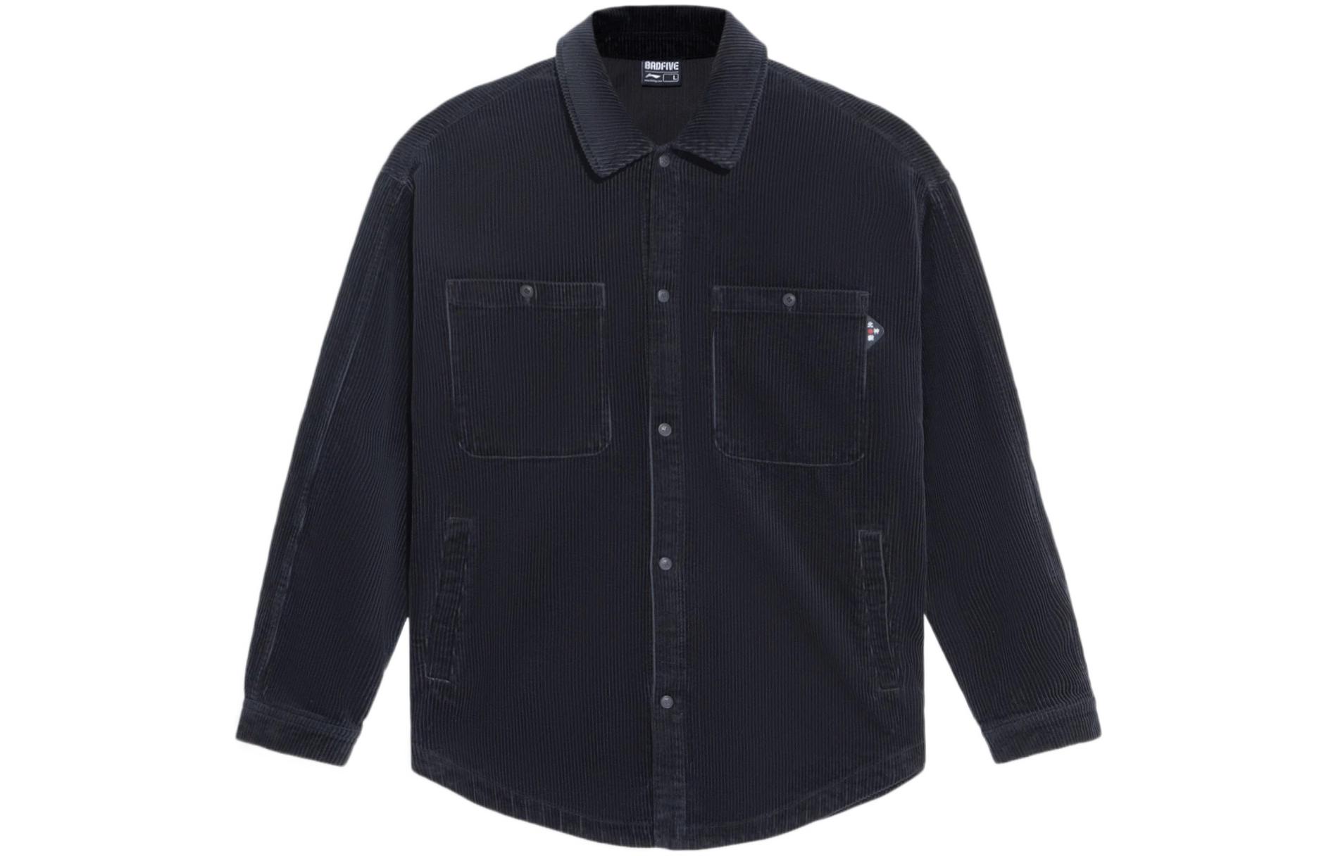 Li-Ning BADFIVE Corduroy Basketball Jacket Casual Black AFDS069-2