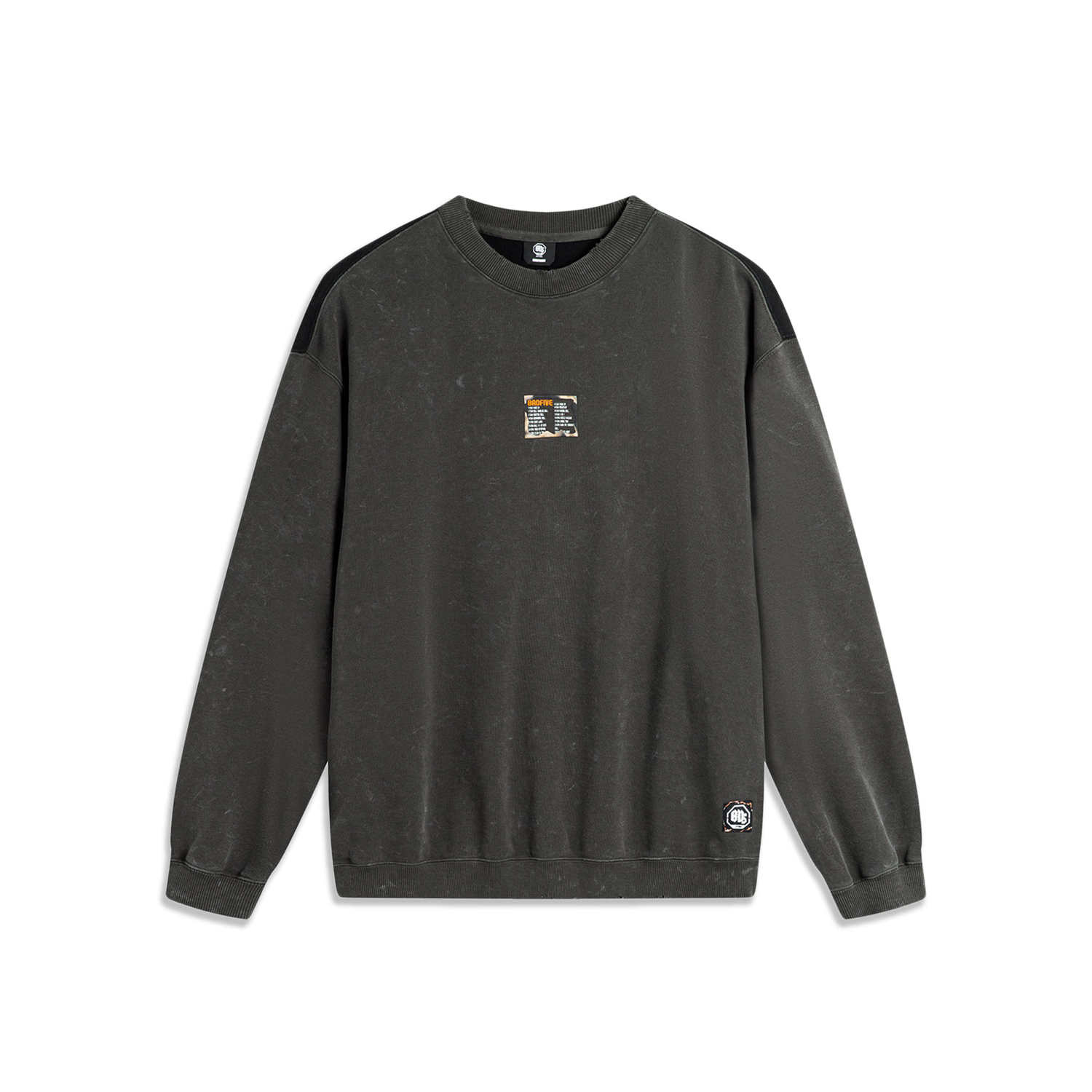 Li-Ning BADFIVE Crewneck Loose Fit Sweatshirt Obsidian Gray/Black AWDU267-6