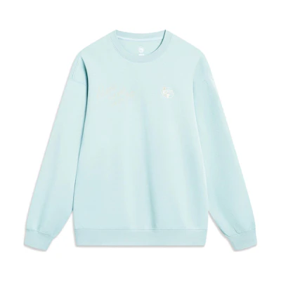 Li-Ning BADFIVE Crewneck Pullover Sweatshirt Stone Blue-Grey AWDT463-5