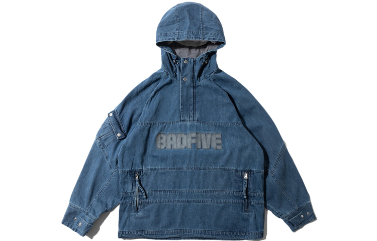 Li-Ning BADFIVE Denim Hoodie Jacket Casual Sportswear Blue AFDR909-1