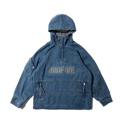 Li-Ning BADFIVE Denim Hoodie Jacket Casual Sportswear Blue AFDR909-1