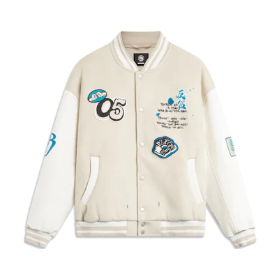 Li-Ning BADFIVE Embroidered Stand-Collar Jacket Sandstone Gray AJMU013-2
