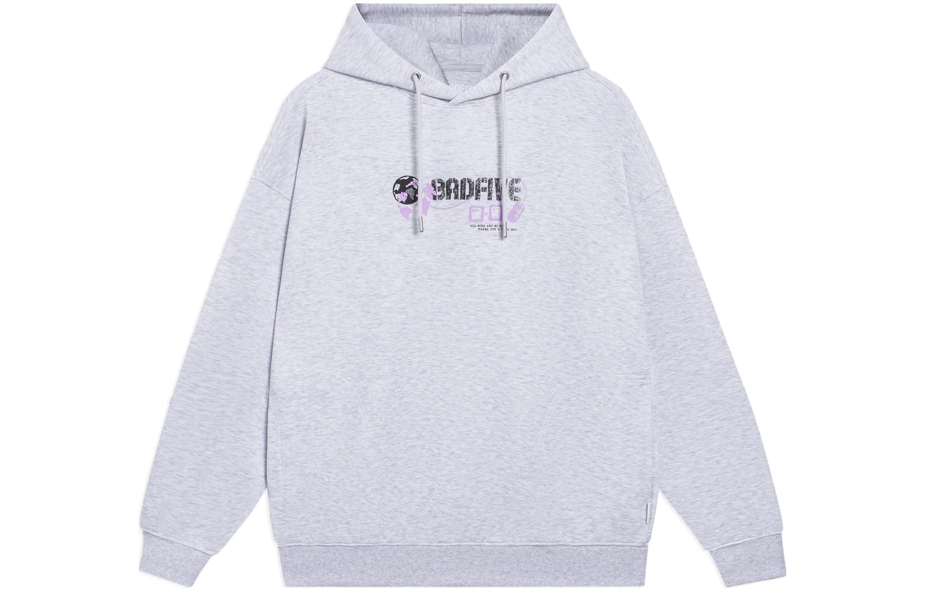 Li-Ning BADFIVE Extremes Letter Print Sweatshirt Light Gray Unisex AWDSD37-2