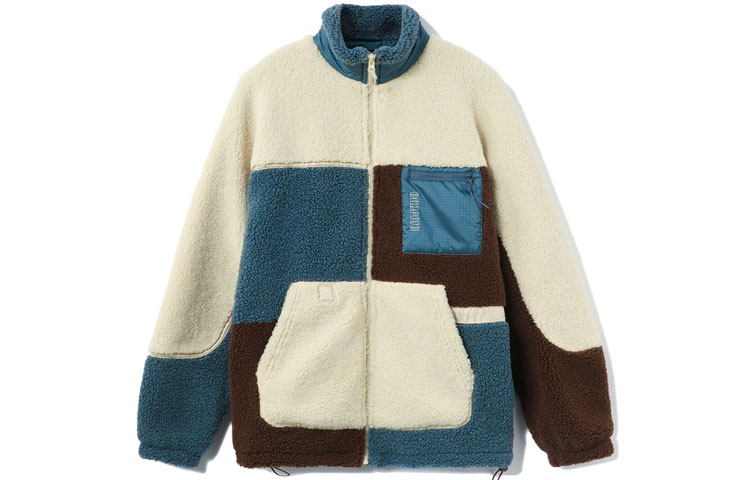 Li-Ning BADFIVE Fleece Basketball Jacket Mist Khaki/Stone Blue/Brown AFDR703-1