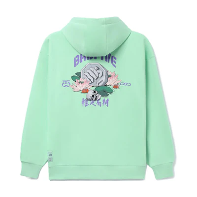 Li-Ning BADFIVE Fleece Hoodie Green Unisex Loose Fit Winter Warm Pullover AWDRD25-1