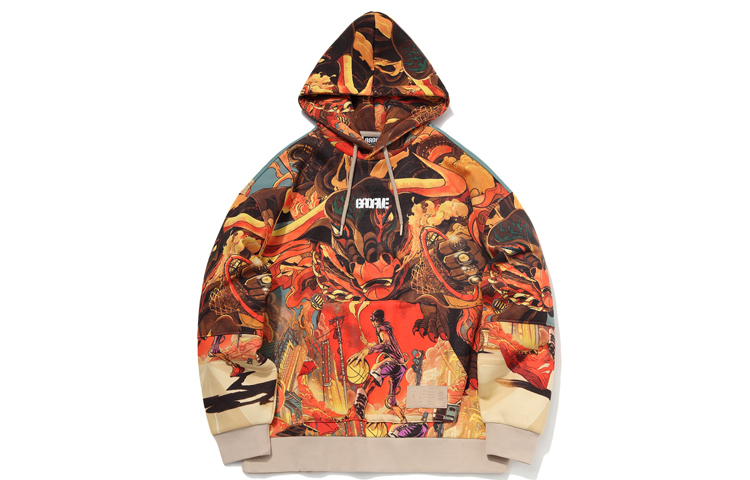 Li-Ning BADFIVE Fleece Hoodie Multicolor Long-Sleeve Pullover AWDR059-1