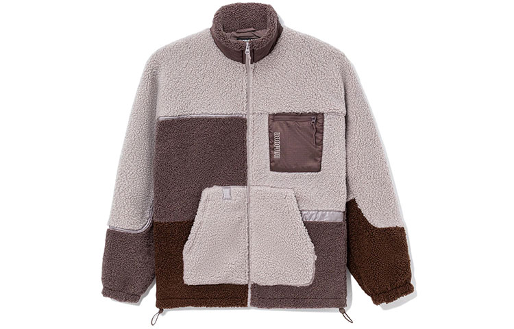 Order Li-Ning BADFIVE Fleece Jacket - Colorblock Purple Grey Stand Collar AFDR703-2