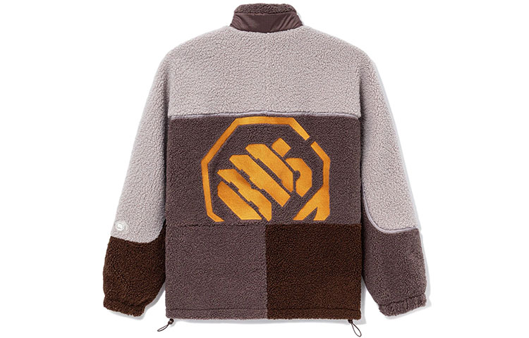 Lookbook Li-Ning BADFIVE Fleece Jacket - Colorblock Purple Grey Stand Collar AFDR703-2