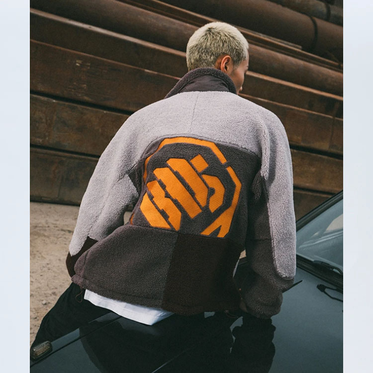 Purchase Li-Ning BADFIVE Fleece Jacket - Colorblock Purple Grey Stand Collar AFDR703-2