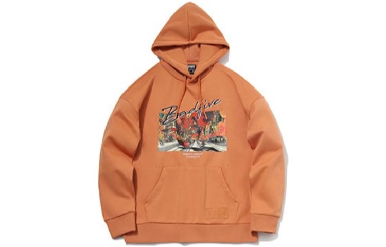 Li-Ning BADFIVE Fleece Pullover Sweatshirt Men’s Cartoon Print Brown AWDR099-2